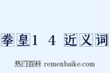 拳皇14近义词是什么意思的图片